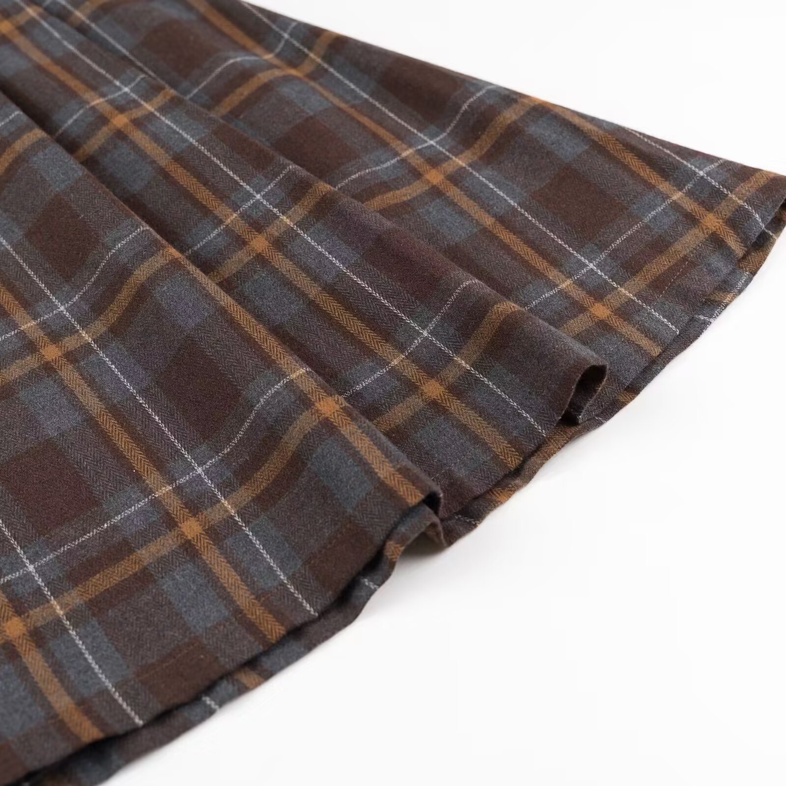 Plaid Pleated Skirt with Belt KUN-00003