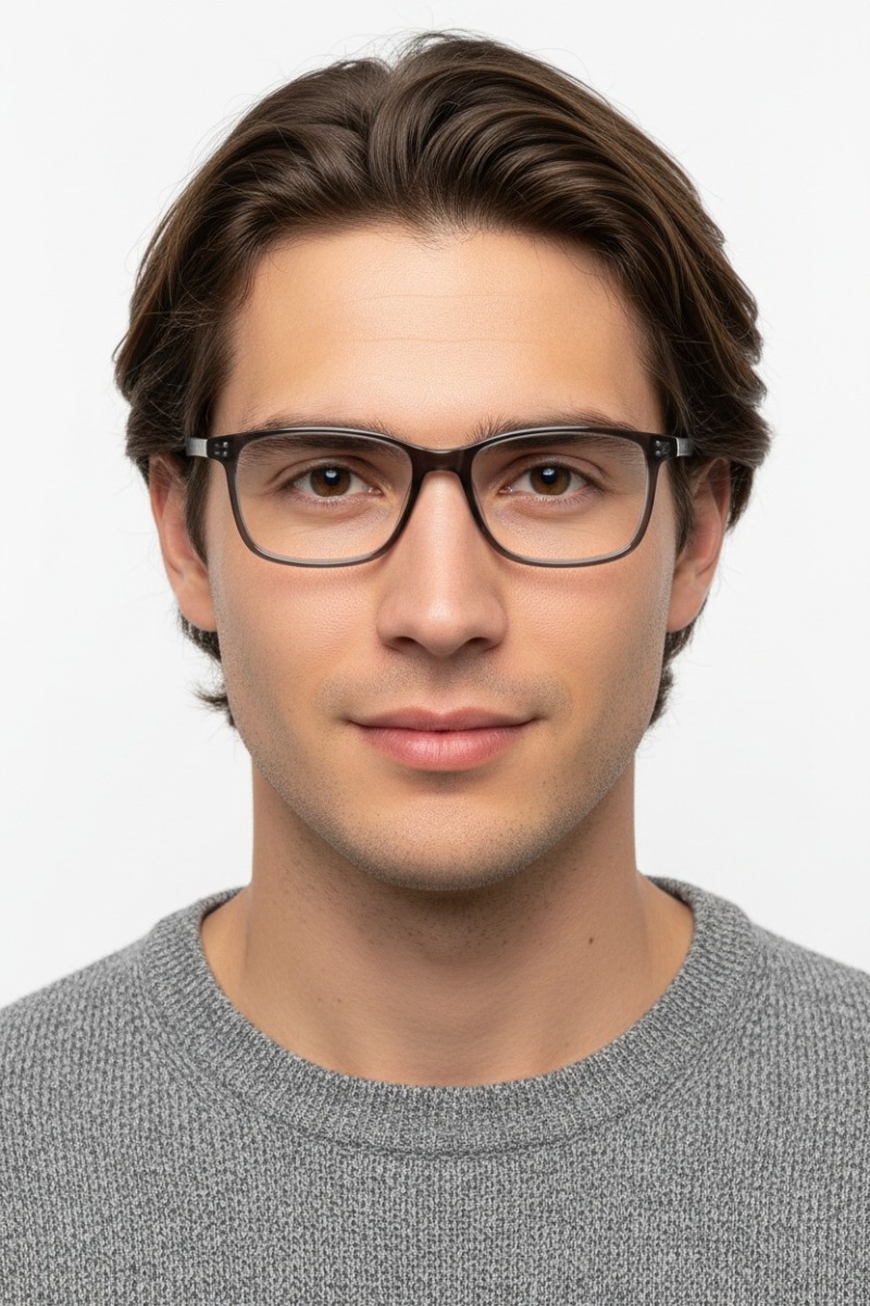 Verres rectangulaires en acétate gris #BS1902-0015