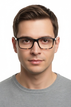 Rectangular Tortoiseshell Acetate Glasses #BS1902-0023