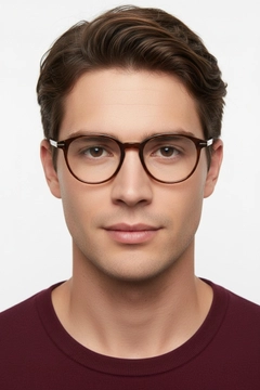 Oval Brown Acetate Glasses #BS1902-0039