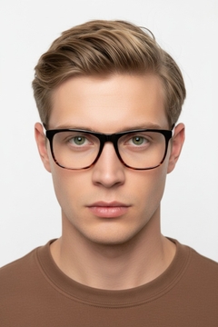 Rectangular Tortoiseshell Acetate Glasses #BS1902-0047