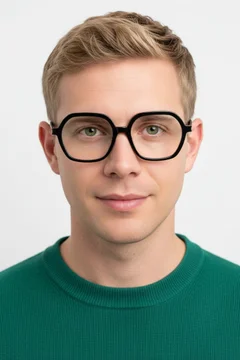 Geometric Black Acetate Glasses #BS1902-0049