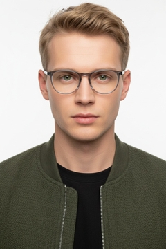 Rectangular Grey Acetate Glasses #BS1902-0122