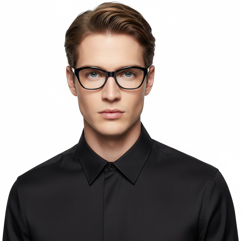 Geometric Black Acetate Glasses #BS2012-0666