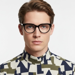 Gafas ovaladas de acetato negro #BS2012-0667