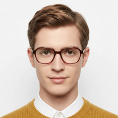 Geometric Red Acetate Glasses #BS2012-0685