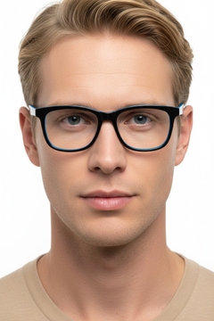 Rectangular Black Acetate Glasses #BS2012-0737