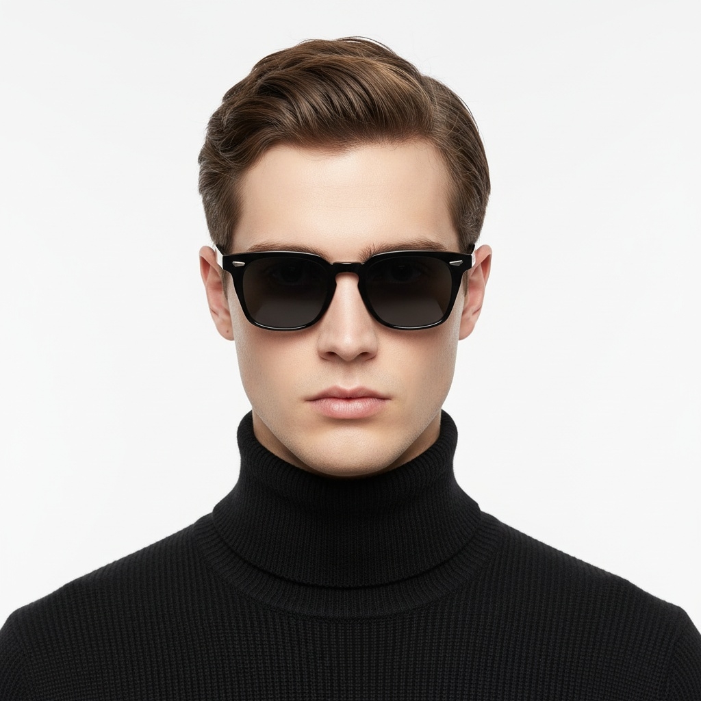 BS2503-0191_Black_Rectangular_Plastic_Sunglasses_model