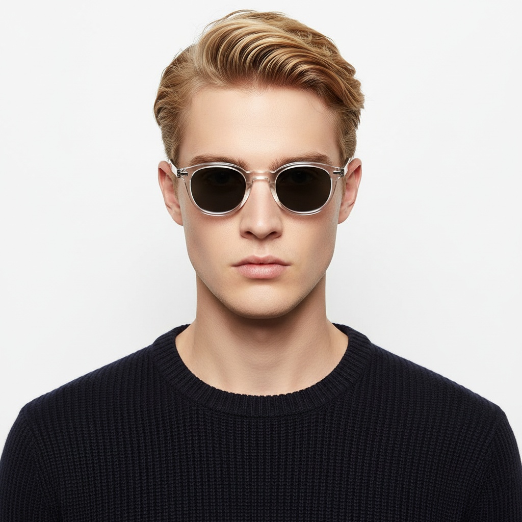 BS2503-0201_Transparent_Oval_Plastic_Sunglasses_model