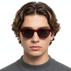 BS2503-0221_Red_Oval_Plastic_Sunglasses_model