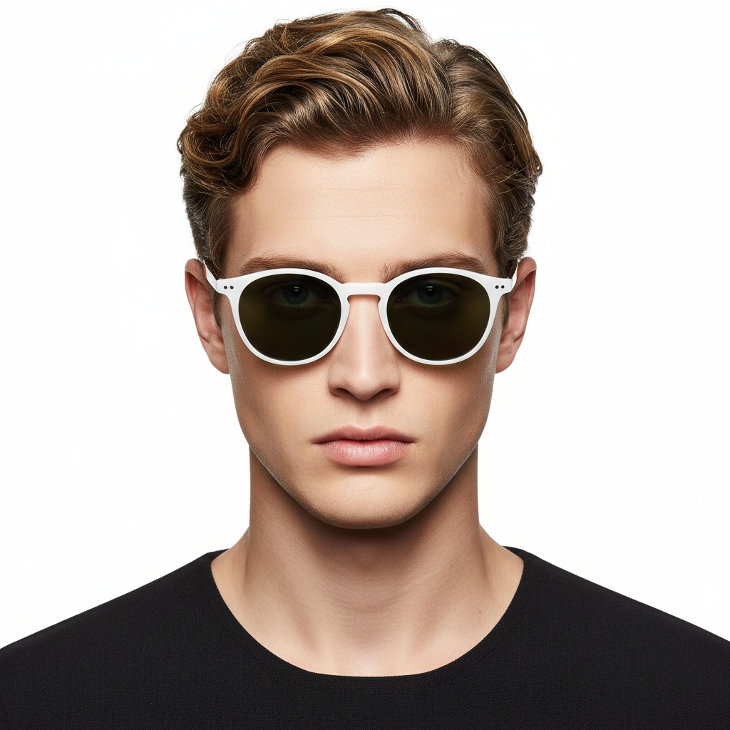 BS2503-0385_White_Oval_Plastic_Sunglasses_model