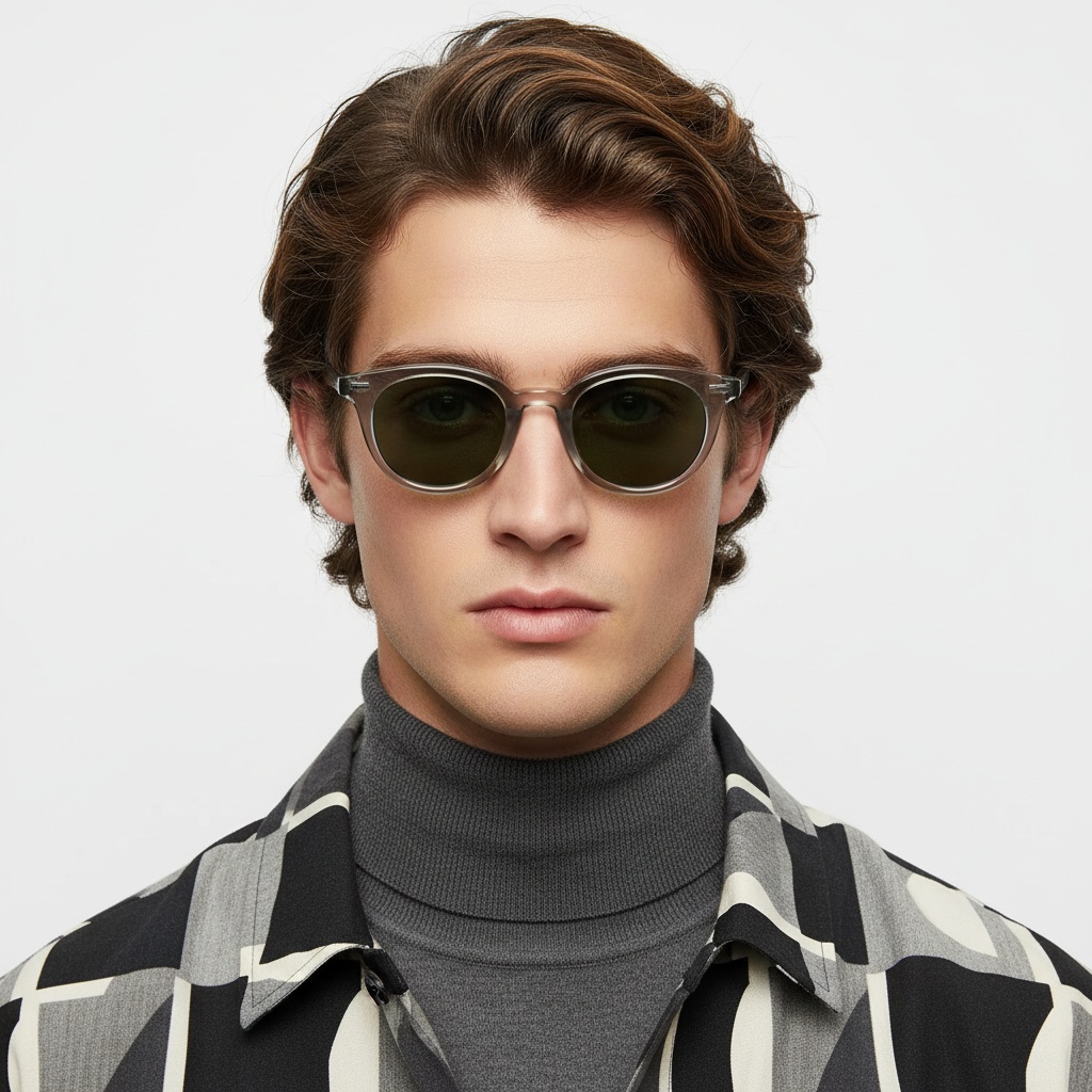 BS2503-0412_Grey_Oval_Plastic_Sunglasses_model