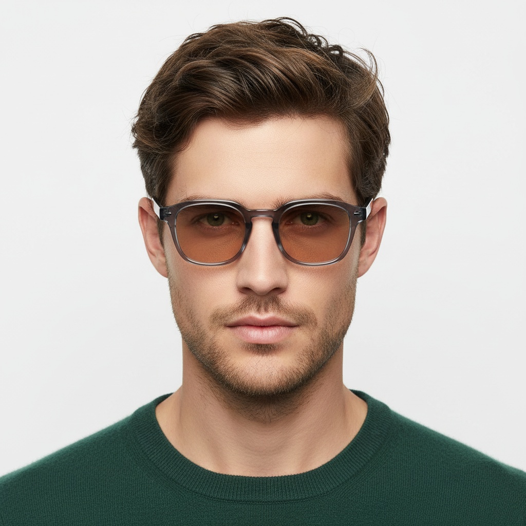 BS2503-0502_Purple_Rectangular_Plastic_Sunglasses_model