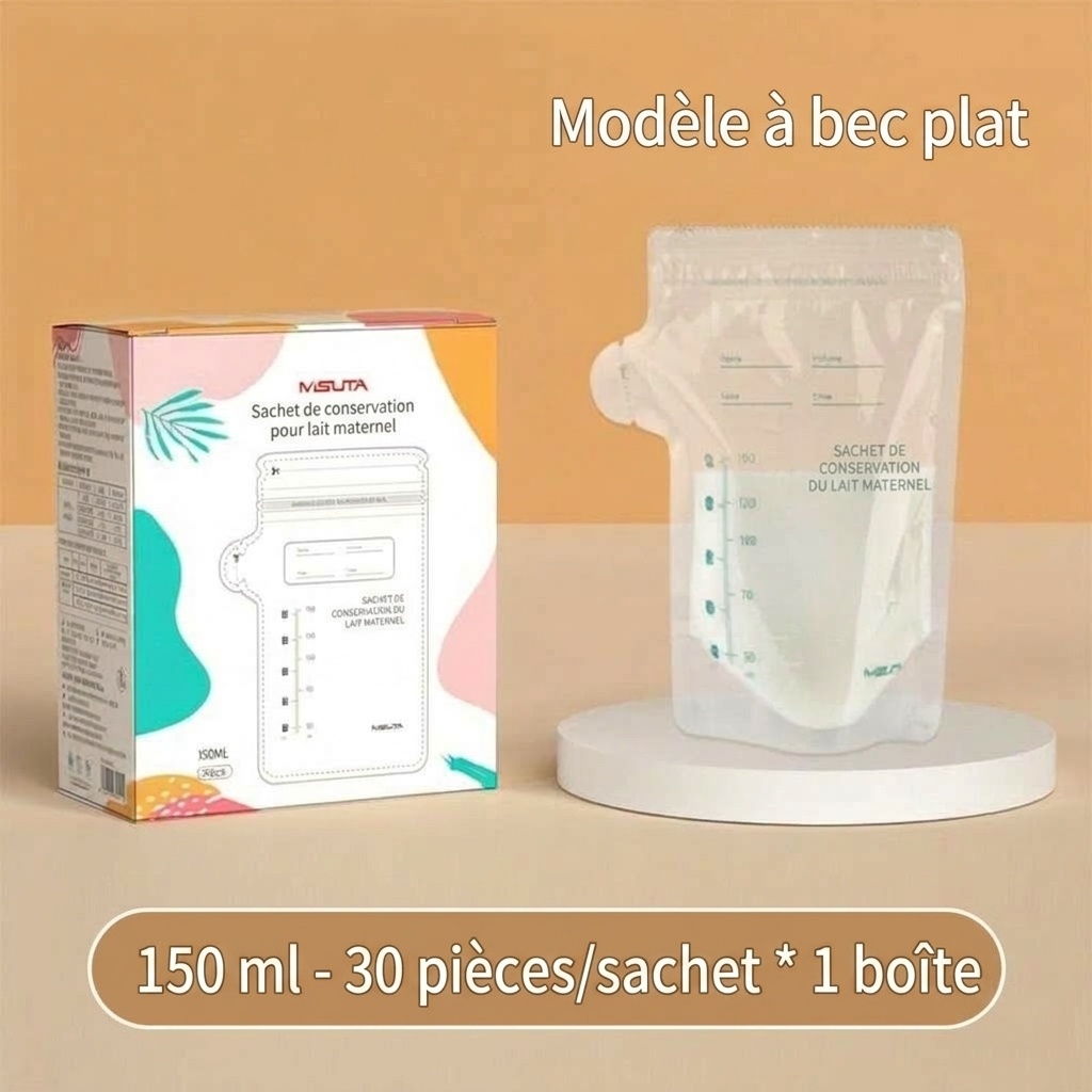 Sachets de conservation de lait maternel MISUTA, pré-stérilisés, autoportants, à double fermeture éclair, étanches et compatibles avec le congélateur (paquet de 30, 200 ml)