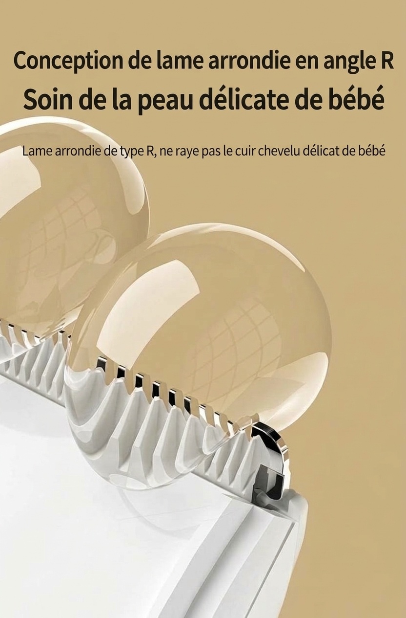 Tondeuse à cheveux pour bébé MISUTA ultra-silencieuse avec aspiration des cheveux, étanche IPX7, lame en céramique, sans fil