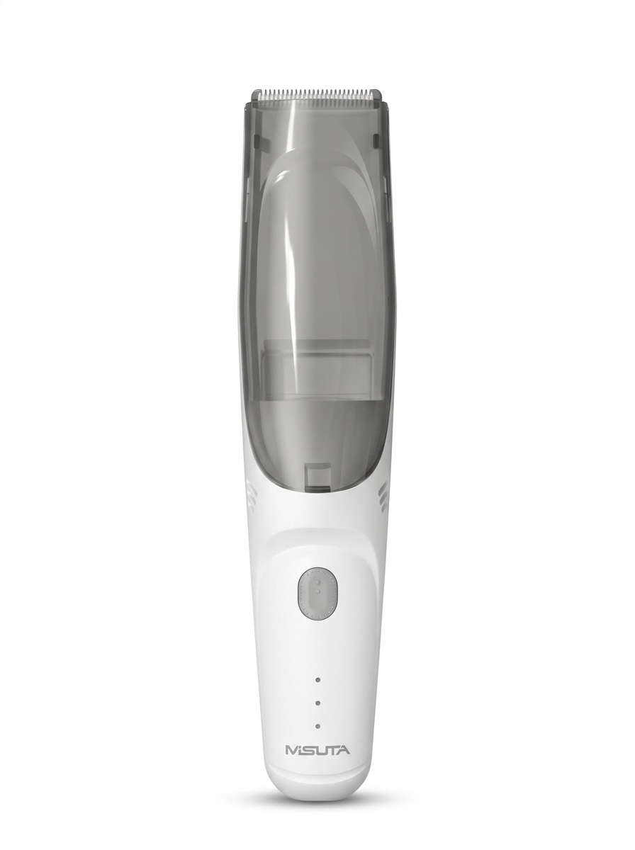 Tagliacapelli per neonati MISUTA ultra silenzioso con aspirazione dei capelli, lama in ceramica impermeabile IPX7, senza fili.