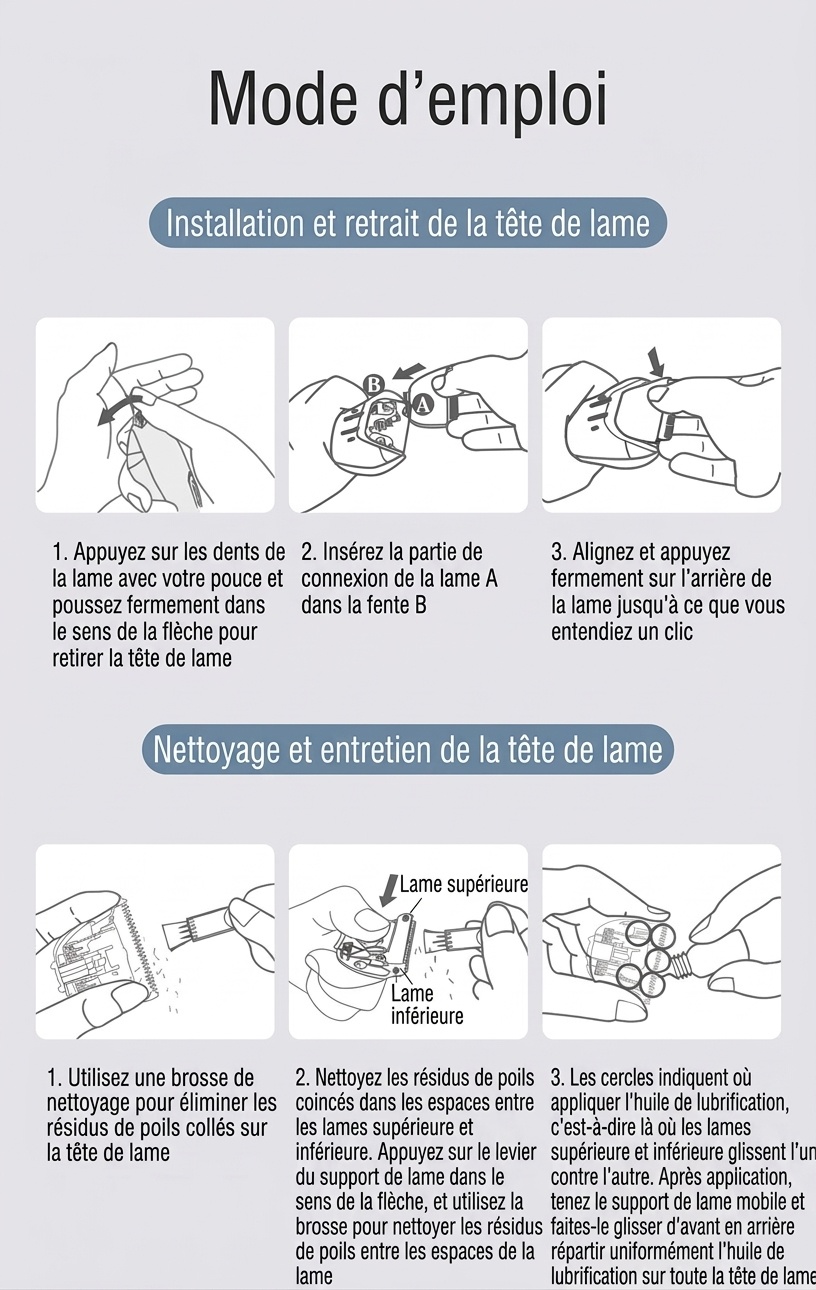 Tondeuse à cheveux pour bébé MISUTA ultra-silencieuse avec aspiration des cheveux, étanche IPX7, lame en céramique, sans fil