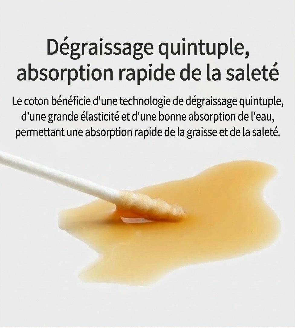 Cotons-tiges pour bébé MISUTA, paquet de 400, à double embout de sécurité, ultra-fins (3,5 mm), pour le nettoyage des oreilles et du nez des nourrissons