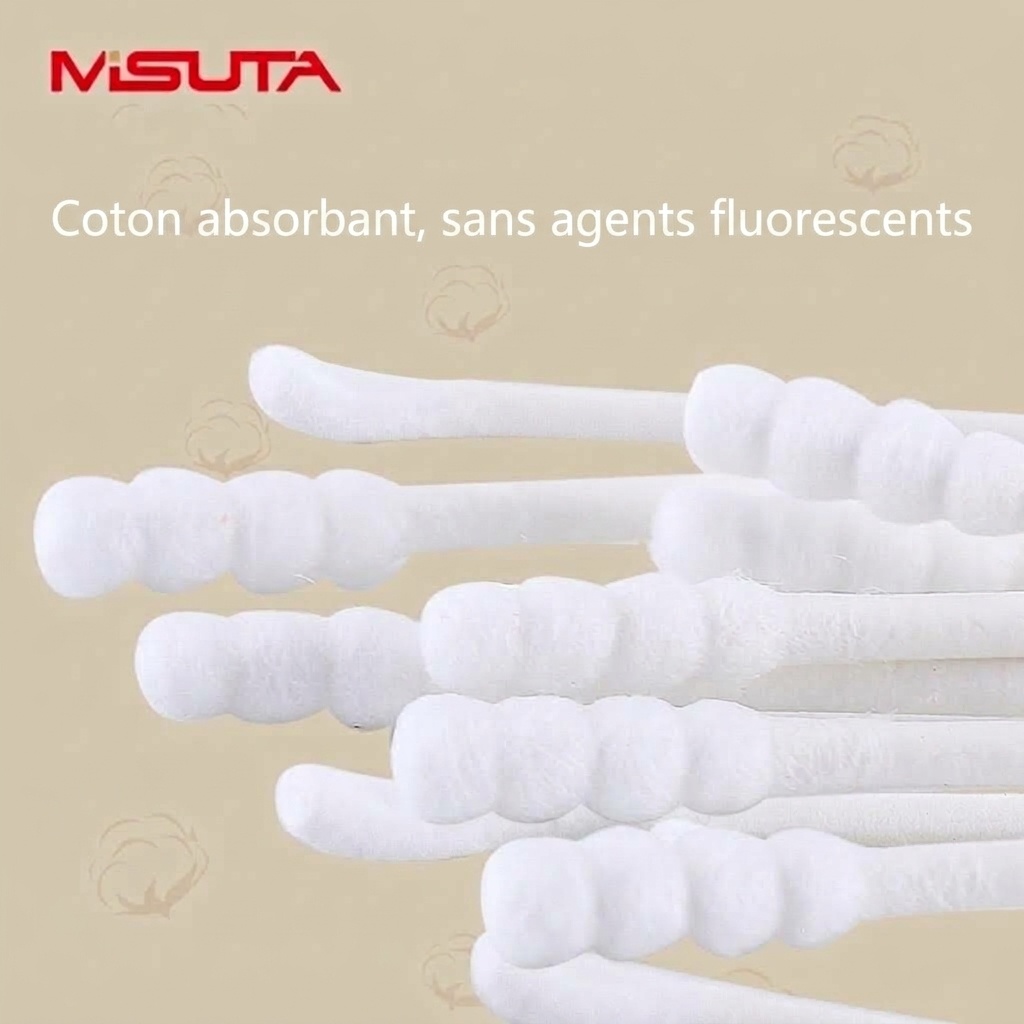 Cotons-tiges pour bébé MISUTA, paquet de 400, à double embout de sécurité, ultra-fins (3,5 mm), pour le nettoyage des oreilles et du nez des nourrissons