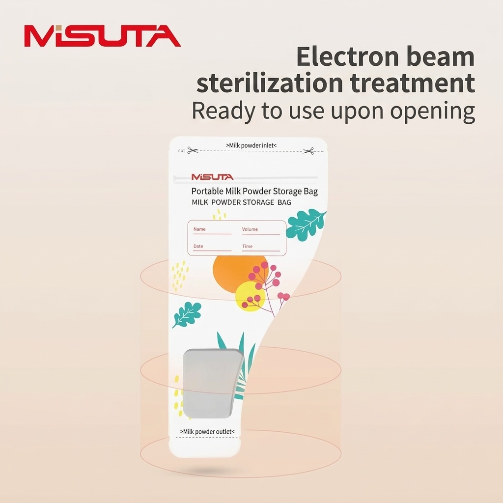 MISUTA Sacchetti portatili per la conservazione del latte in polvere, confezione da 30 bustine monouso pre-sterilizzate per dispenser da viaggio (50 g / 300 ml)