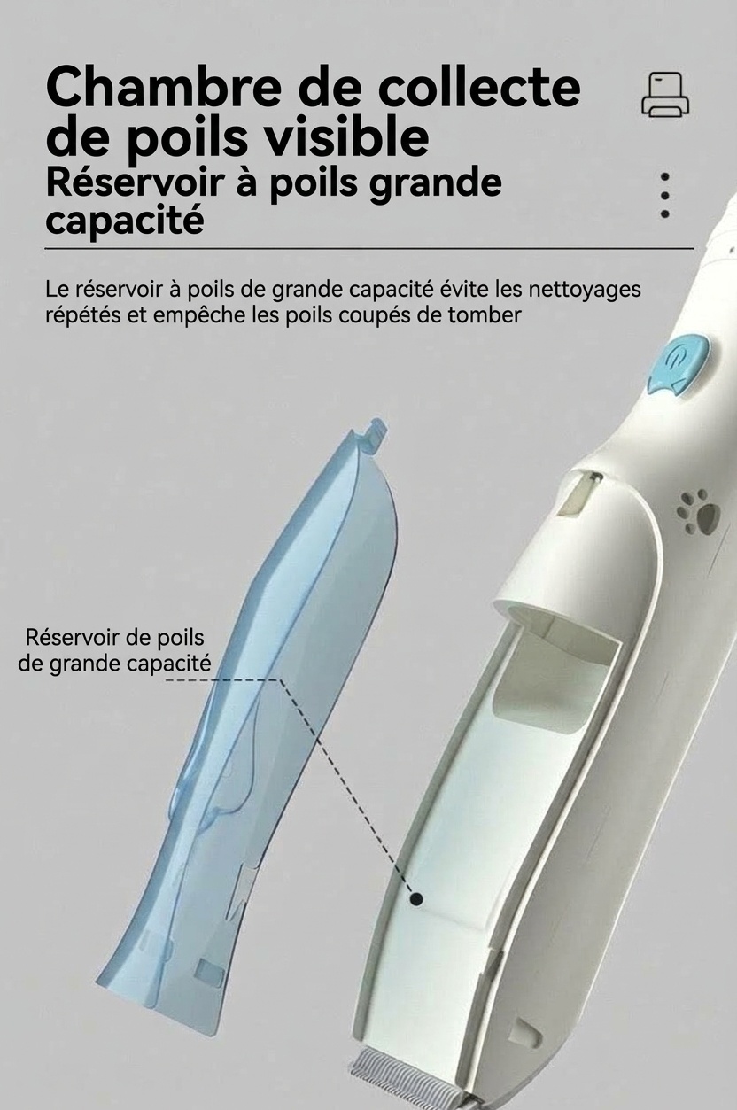 Tondeuse à cheveux pour bébé MISUTA Cute Cat à double moteur avec aspirateur intégré, silencieuse, étanche et sans fil, kit de toilettage pour nourrissons