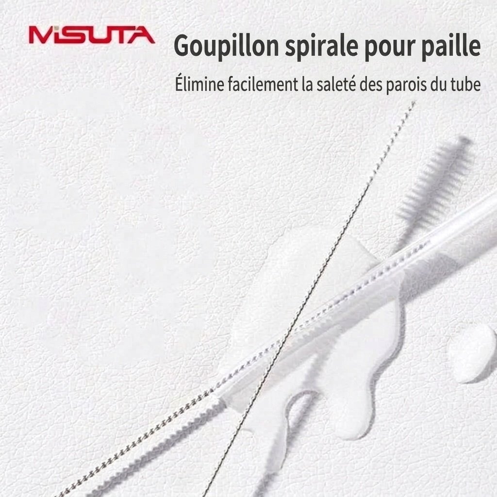 Ensemble de 5 brosses de nettoyage en silicone pour biberons MISUTA avec égouttoir, embout multifonctionnel pour tétine et paille, et support pour brosse à biberon