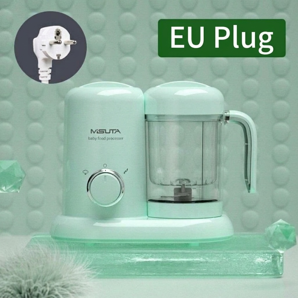MISUTA Robot da cucina 3 in 1 per pappe, vaporiera compatta, frullatore e omogeneizzatore con tazza in Tritan senza BPA e serbatoio in acciaio inox