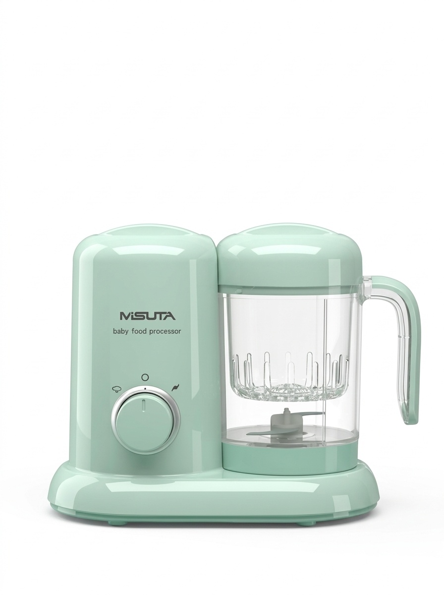 MISUTA Robot da cucina 3 in 1 per pappe, vaporiera compatta, frullatore e omogeneizzatore con tazza in Tritan senza BPA e serbatoio in acciaio inox