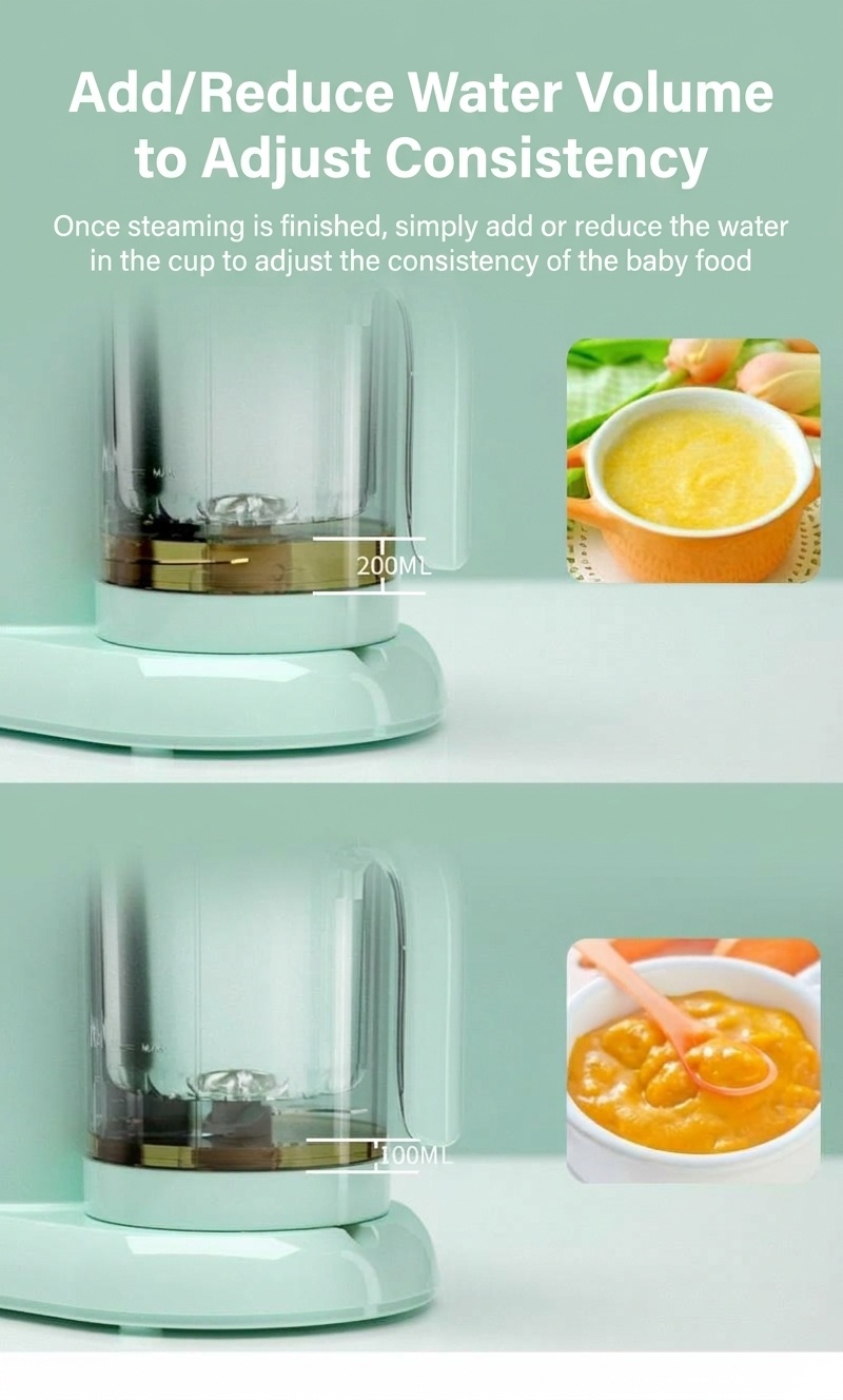 MISUTA Robot da cucina 3 in 1 per pappe, vaporiera compatta, frullatore e omogeneizzatore con tazza in Tritan senza BPA e serbatoio in acciaio inox