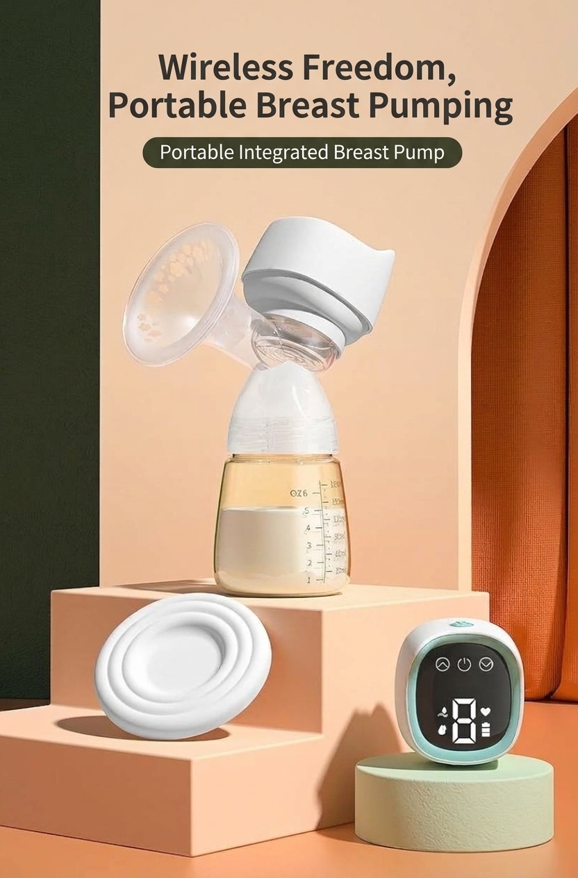 Tiralatte elettrico senza fili MISUTA, portatile, a mani libere, con modalità massaggio delicato ed estrazione, biberon da 180 ml.