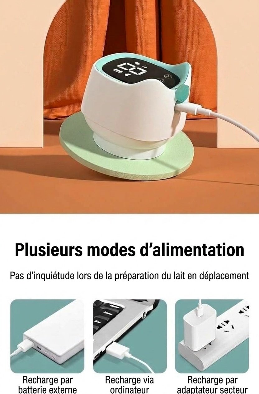Tire-lait électrique sans fil MISUTA, tire-lait portable mains libres avec modes massage doux et expression, biberon de 180 ml