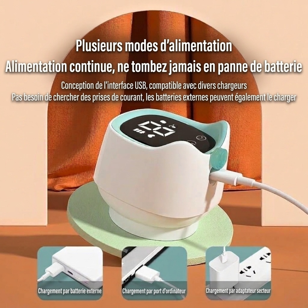 Tire-lait électrique sans fil MISUTA, tire-lait portable mains libres avec modes massage doux et expression, biberon de 180 ml