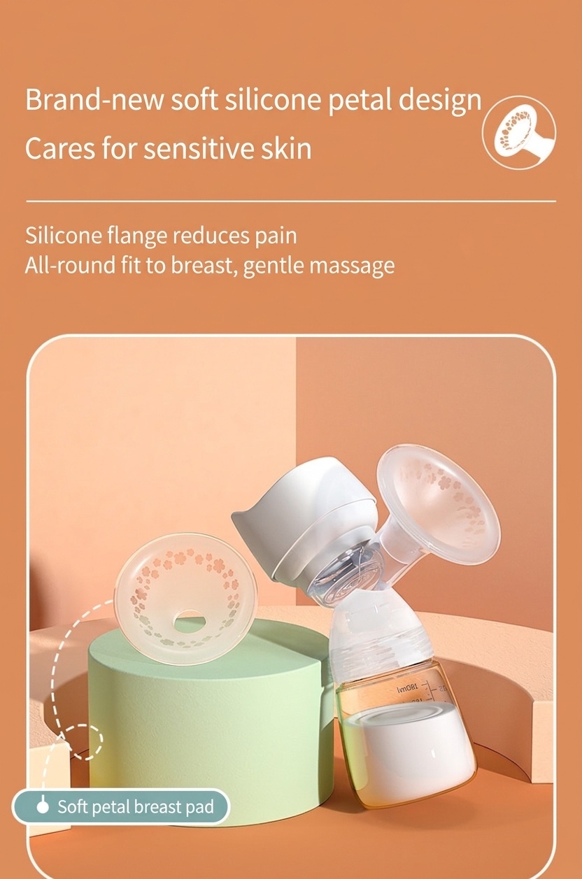 Tiralatte elettrico senza fili MISUTA, portatile, a mani libere, con modalità massaggio delicato ed estrazione, biberon da 180 ml.