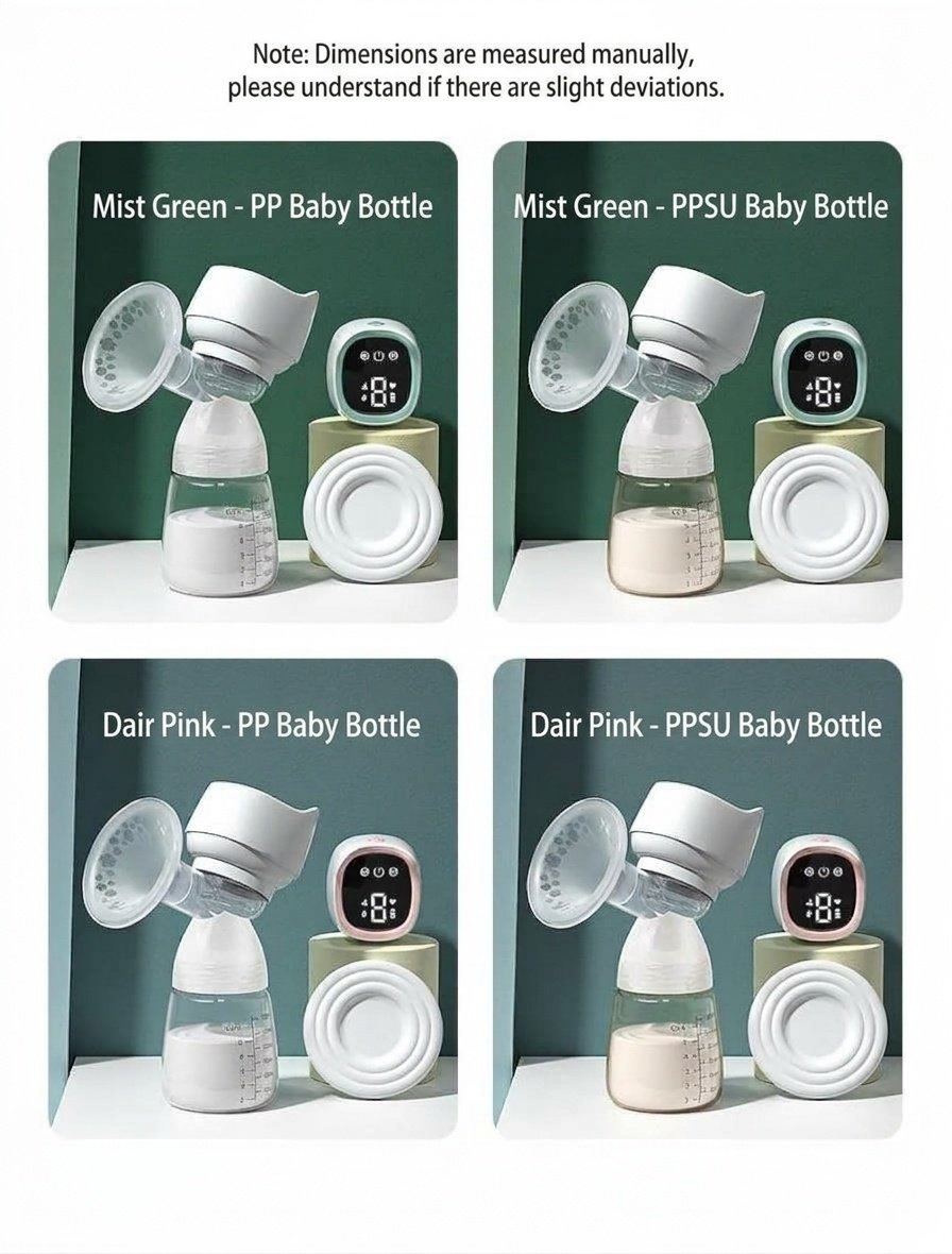 Tiralatte elettrico senza fili MISUTA, portatile, a mani libere, con modalità massaggio delicato ed estrazione, biberon da 180 ml.