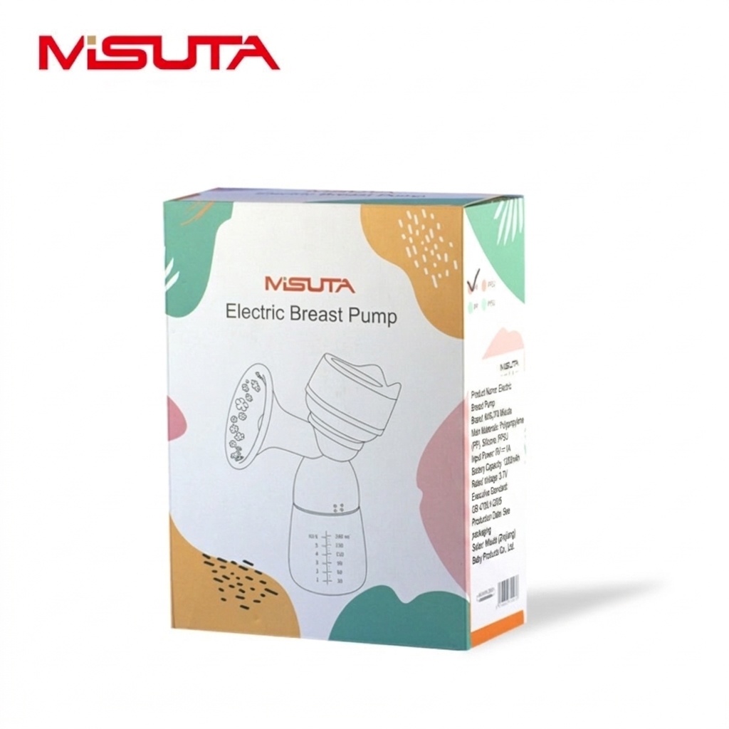 Tiralatte elettrico senza fili MISUTA, portatile, a mani libere, con modalità massaggio delicato ed estrazione, biberon da 180 ml.