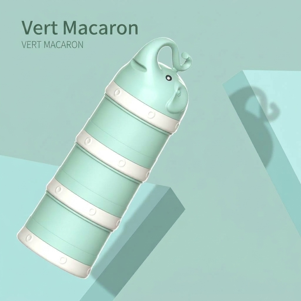 Distributeur de lait infantile empilable MISUTA, récipient portable à 3 niveaux pour lait en poudre et collations avec bec verseur en forme d'entonnoir