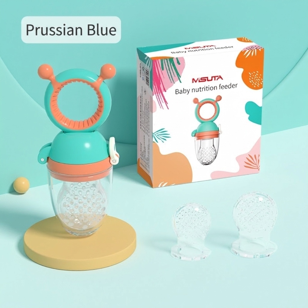 Ciuccio per neonati MISUTA Push-Up, in silicone senza BPA, ideale come alimentatore e giocattolo per la dentizione, con 3 sacchetti di ricambio.