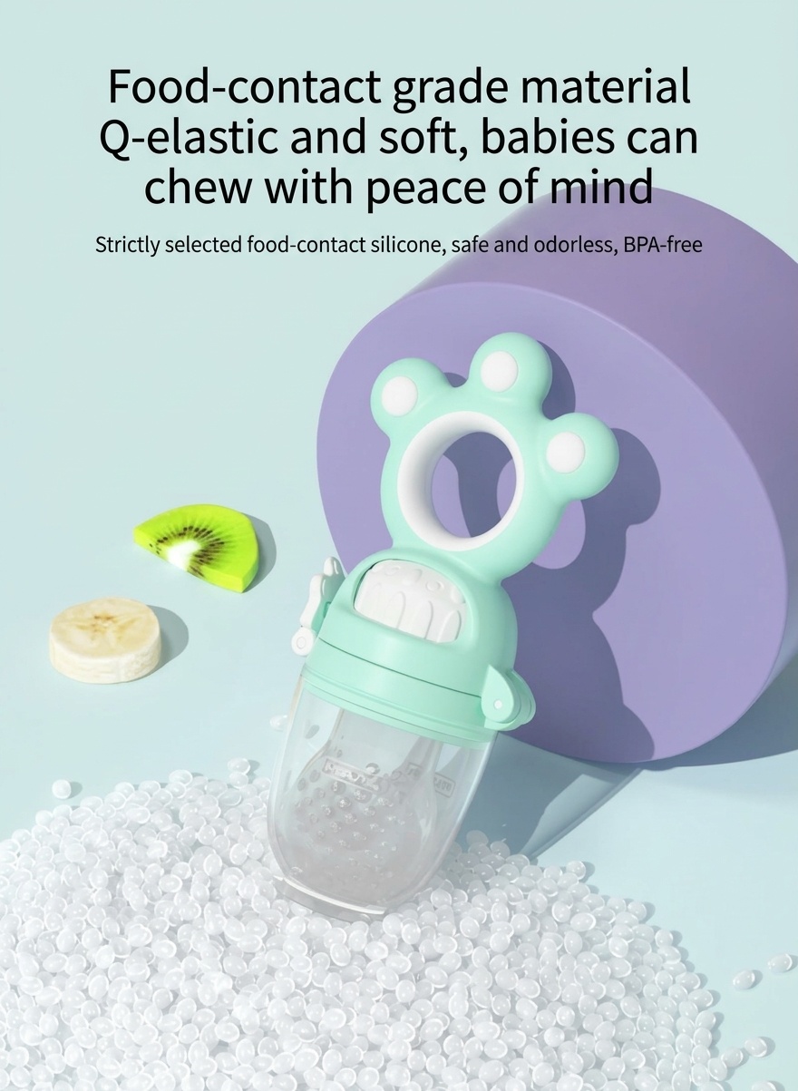 Ciuccio per neonati MISUTA Push-Up, in silicone senza BPA, ideale come alimentatore e giocattolo per la dentizione, con 3 sacchetti di ricambio.