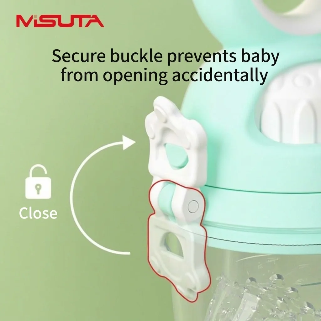 Ciuccio per neonati MISUTA Push-Up, in silicone senza BPA, ideale come alimentatore e giocattolo per la dentizione, con 3 sacchetti di ricambio.