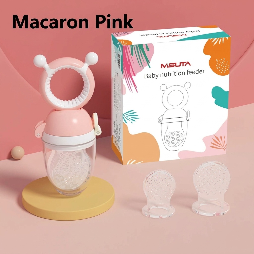 Ciuccio per neonati MISUTA Push-Up, in silicone senza BPA, ideale come alimentatore e giocattolo per la dentizione, con 3 sacchetti di ricambio.