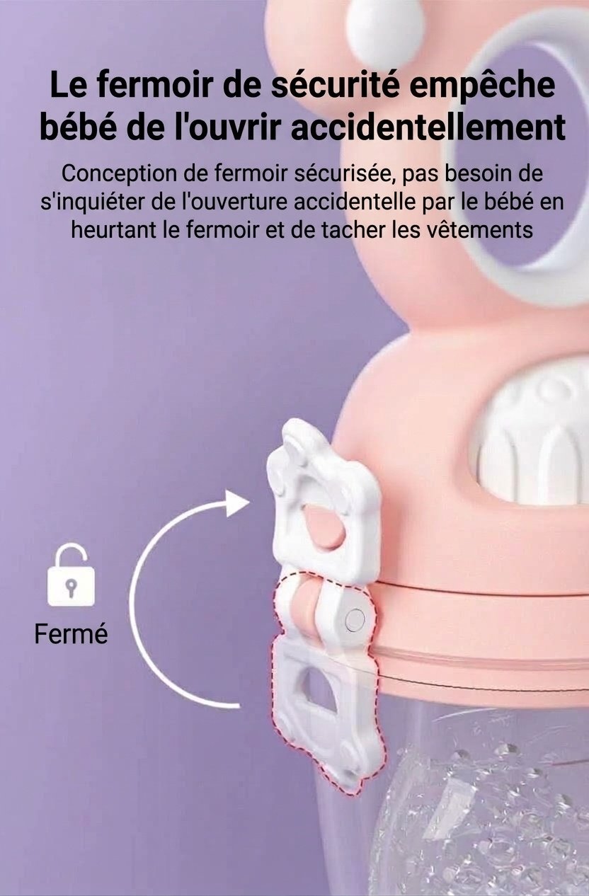 Tétine-aliments pour bébé MISUTA Push-Up, en silicone sans BPA, avec 3 sachets de rechange.