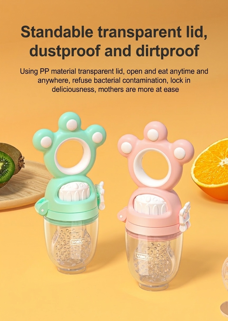 Ciuccio per neonati MISUTA Push-Up, in silicone senza BPA, ideale come alimentatore e giocattolo per la dentizione, con 3 sacchetti di ricambio.
