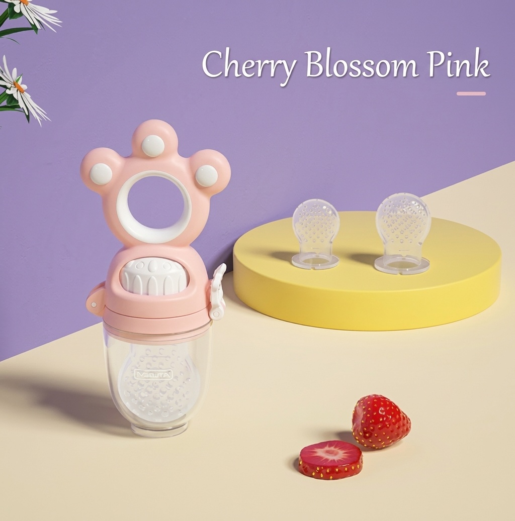 Ciuccio per neonati MISUTA Push-Up, in silicone senza BPA, ideale come alimentatore e giocattolo per la dentizione, con 3 sacchetti di ricambio.