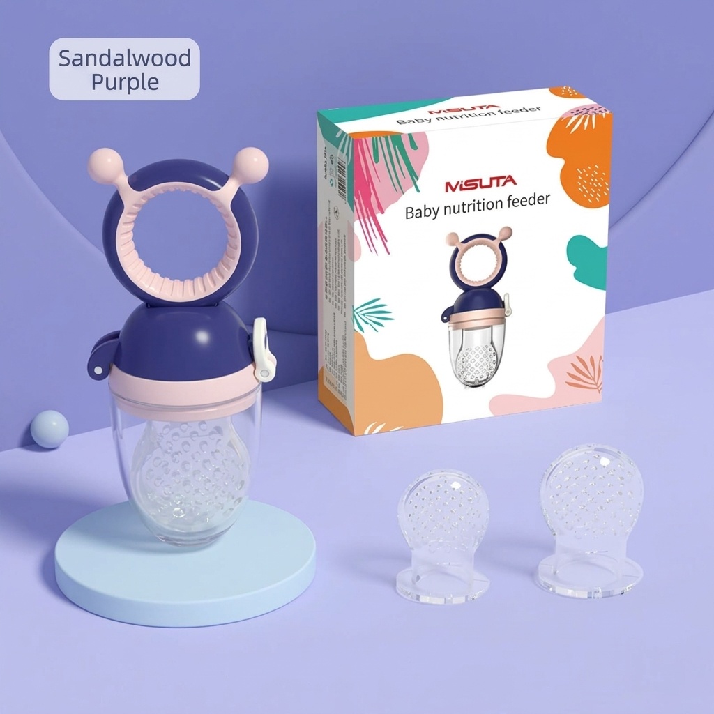 Ciuccio per neonati MISUTA Push-Up, in silicone senza BPA, ideale come alimentatore e giocattolo per la dentizione, con 3 sacchetti di ricambio.