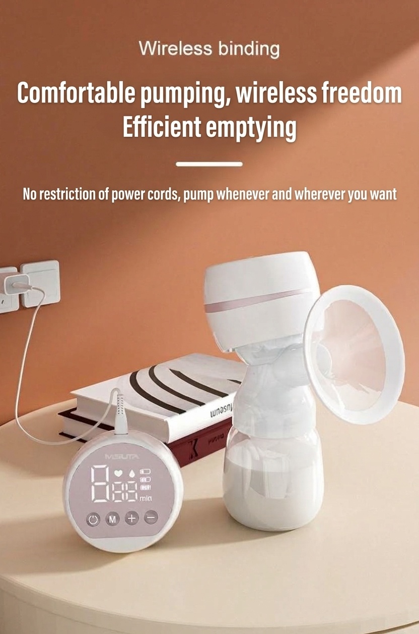 Tiralatte elettrico indossabile senza fili MISUTA, 180 ml, a mani libere, con modalità massaggio ed estrazione, batteria da 1200 mAh.