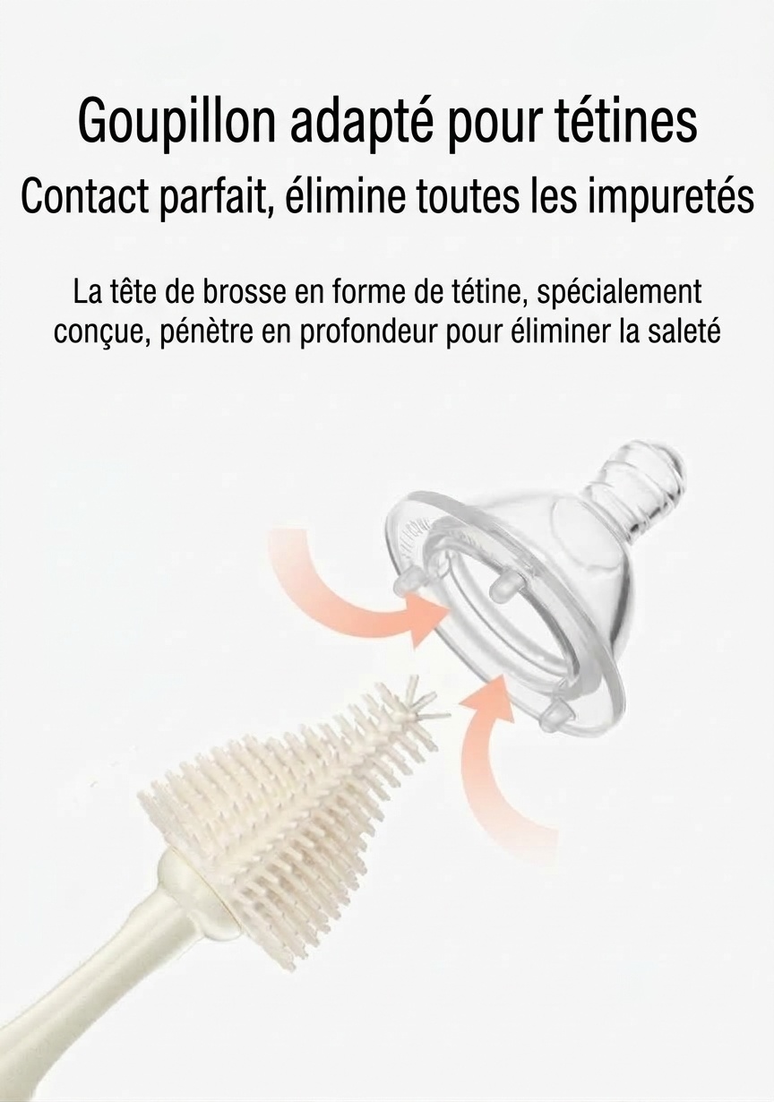 Ensemble de 3 goupillons en silicone MISUTA pour biberons, nettoyant anti-rayures avec goupillon pour tétine et goupillon pour paille, manche long