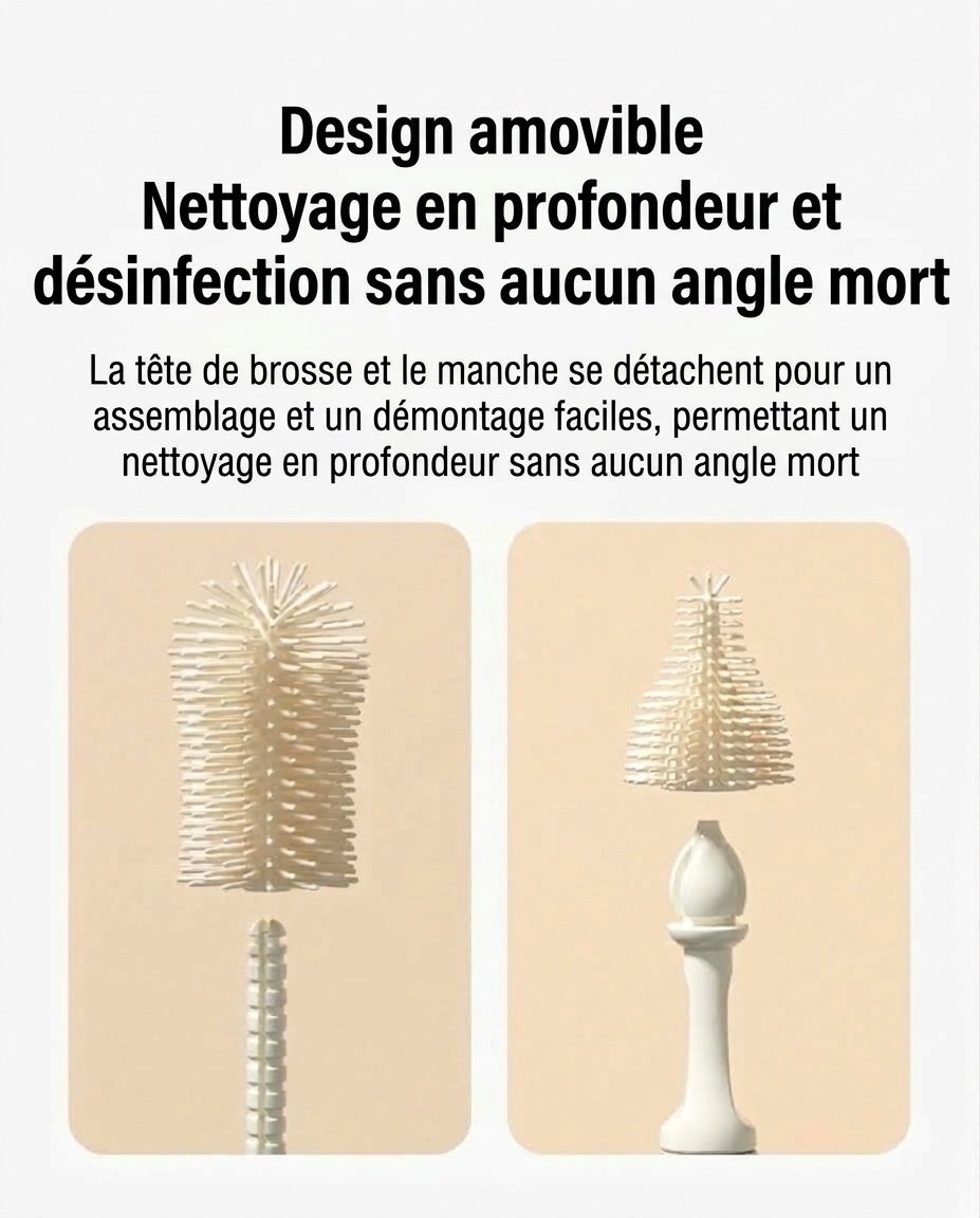 Ensemble de 3 goupillons en silicone MISUTA pour biberons, nettoyant anti-rayures avec goupillon pour tétine et goupillon pour paille, manche long
