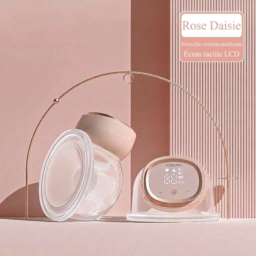 Tire-lait mains libres portable MISUTA, tire-lait électrique invisible à porter dans le soutien-gorge avec écran tactile LCD, 3 modes et 27 niveaux