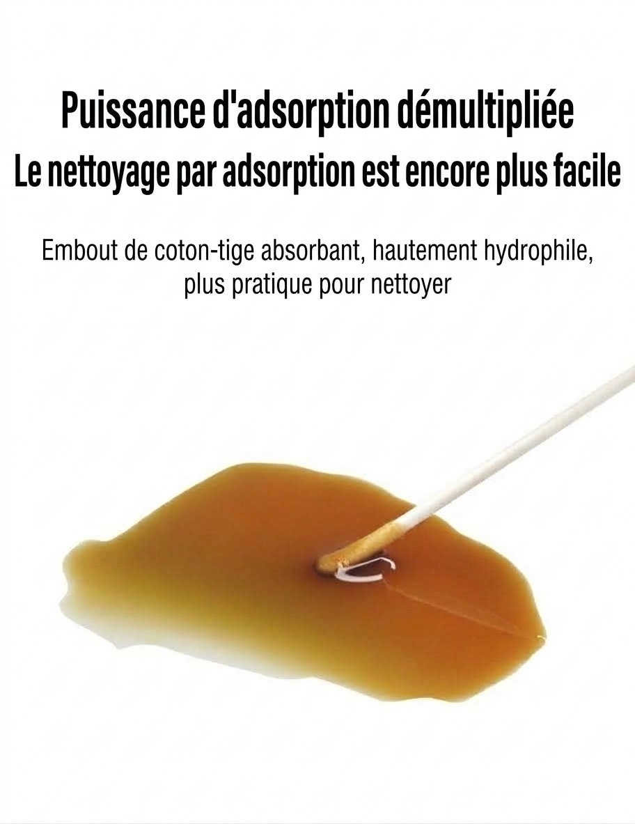 MISUTA Cotons-tiges adhésifs pour bébé, paquet de 50, emballés individuellement, à double extrémité, avec cuillère pour les soins des oreilles des nourrissons