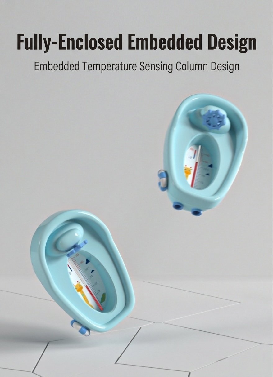 Termometro per vasca da bagno MISUTA, sicuro per cherosene e senza mercurio, con scarico rapido (0-50 °C)